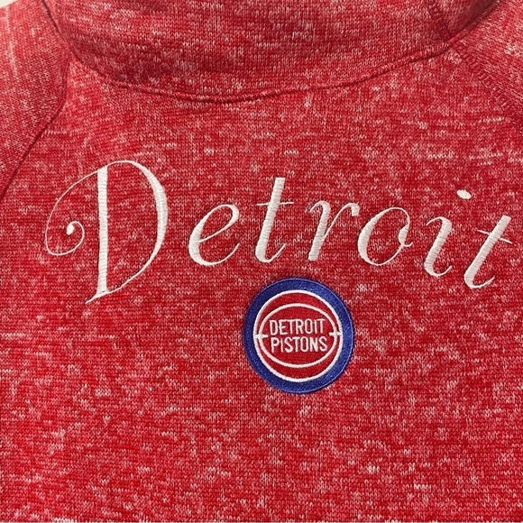 Detroit Pistons Red & White Zip Hoodie Sweatshirt – Size Large - Picture 3 of 9
